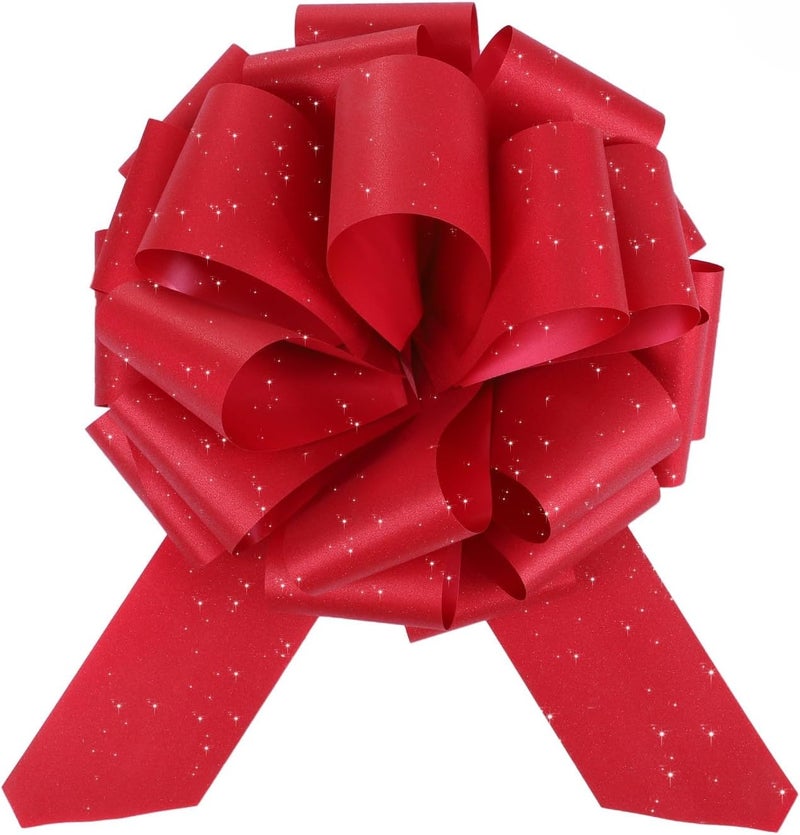 HCHENBOW 12" Large Red Gift Bow,2pcs Big Bows for Gift Wrapping, Christmas Party Birthday Gift Wedding Ribbon Bows for Bikes, Boxes or Flower Decorations, Valentine's Day Gift Decorations (Red) - Image 1